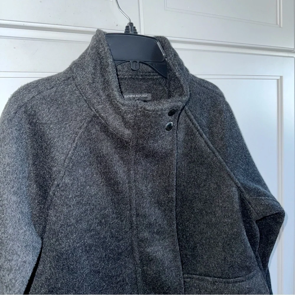 Banana Republic Women’s Brushed Melton Pocket Short Jacket Drk Charcoal Gray XS